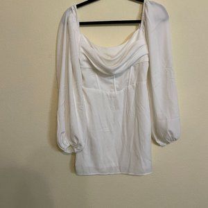 Lillie Long Sleeve Mini Dress White Princess Polly